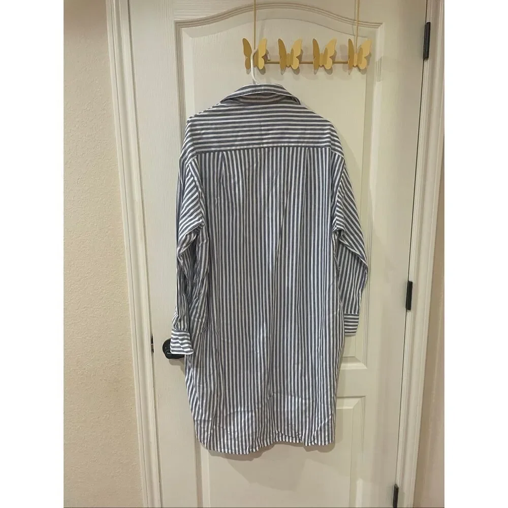 VINCE striped button down shirt dress size large - Picture 7 of 7
